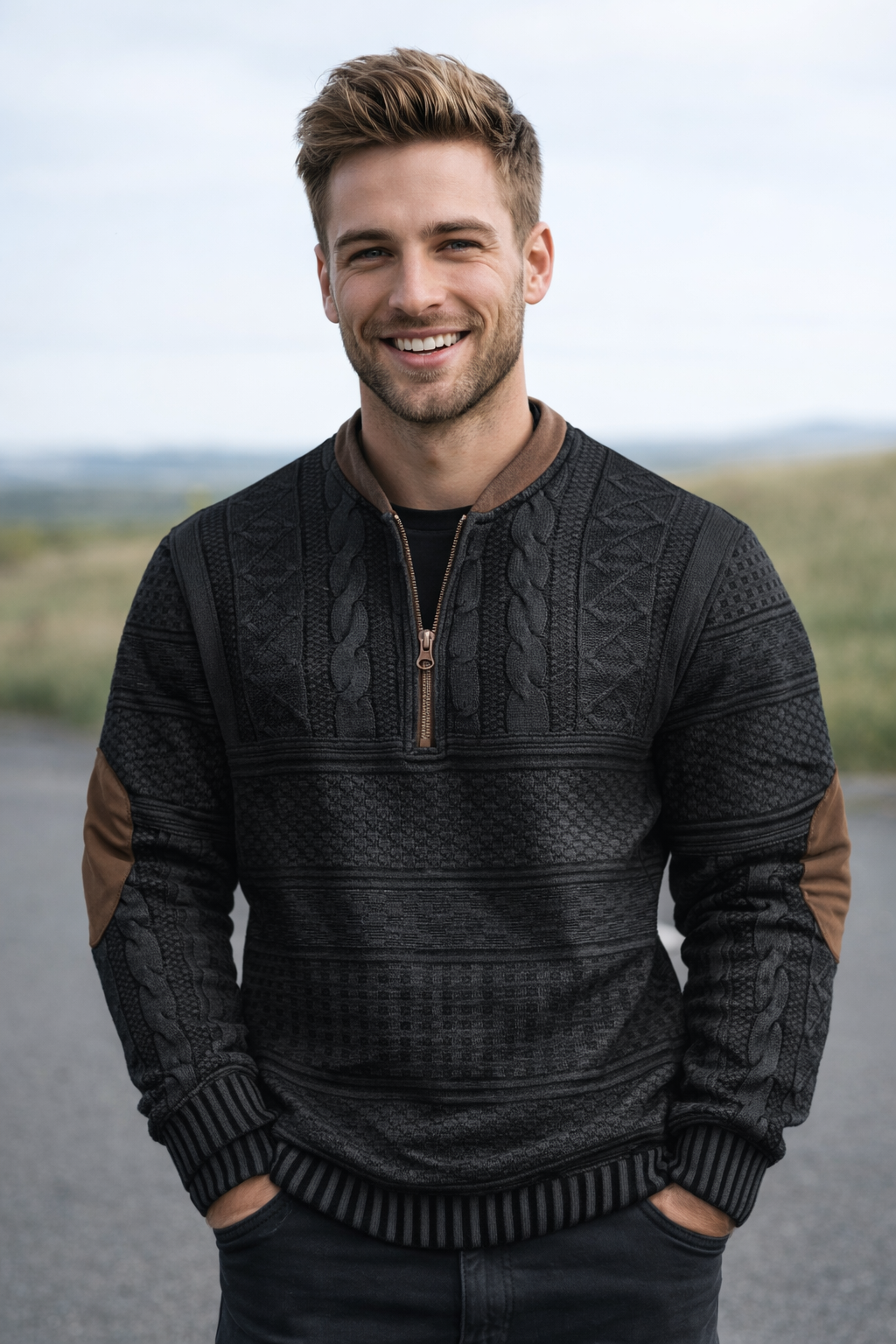 Cameron | Knitted Jumper with Zip Detail