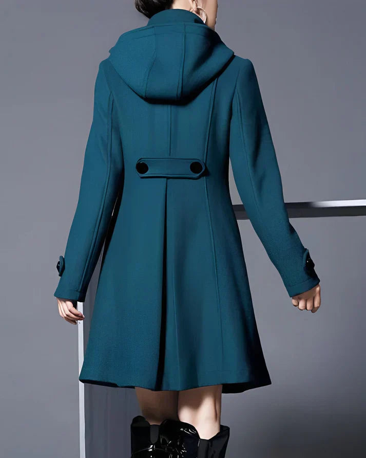 Janeen Women's Wool Coat – With Hood & Pockets, Warm & Stylish