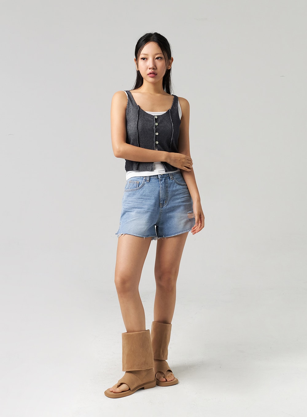 Knee-High Cut Toe Boots CL310