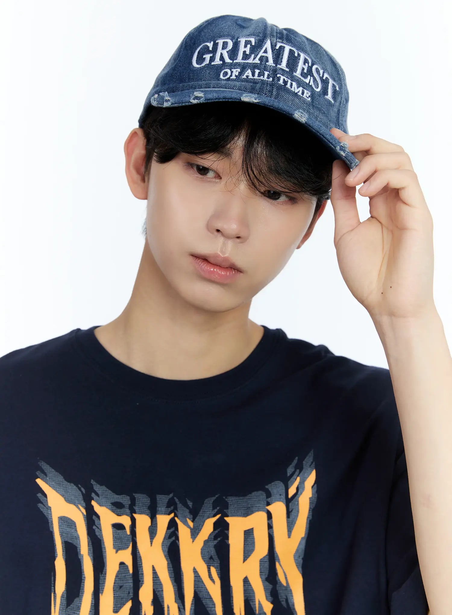 Men's Distressed Denim Baseball Cap IL529