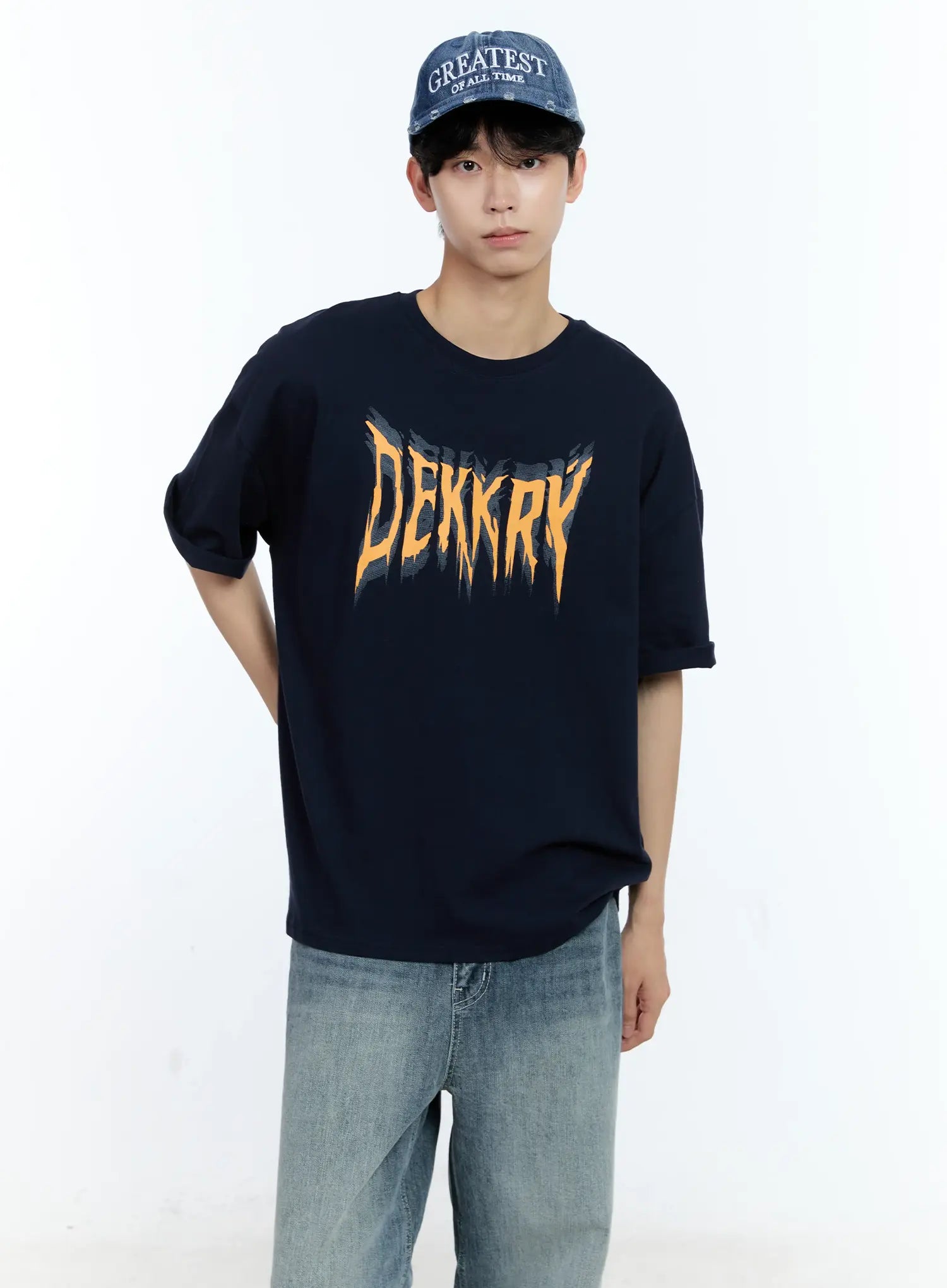 Men's Distressed Denim Baseball Cap IL529