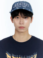 Men's Distressed Denim Baseball Cap IL529