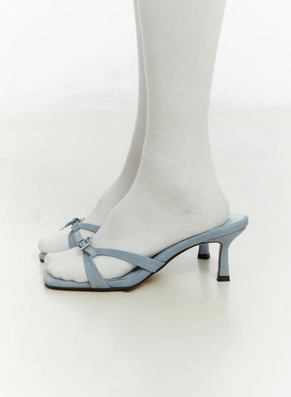 Belted Square Toe Heels CF510