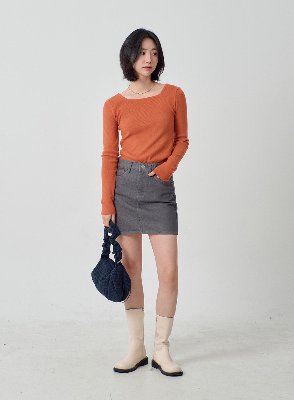 Mid-Calf Side Zip Boots OJ300