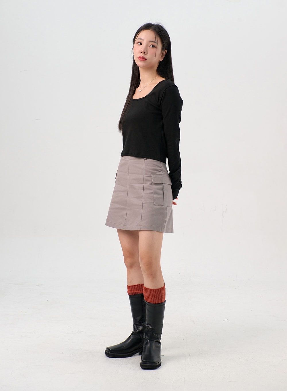 Faux Leather Boots with Side Zip OS302