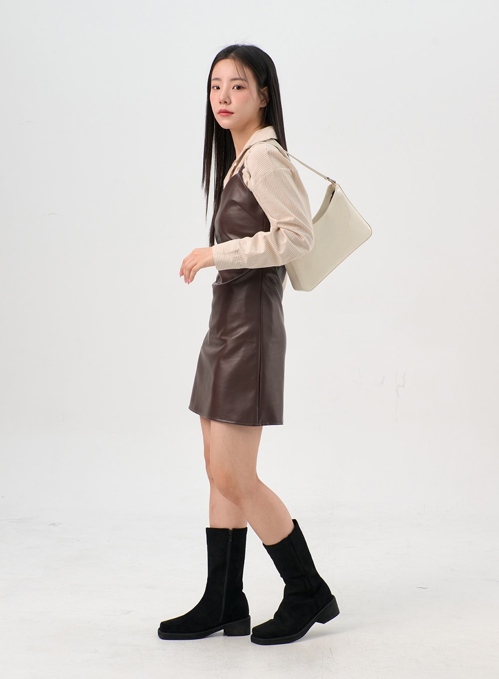 Faux Leather Boots with Side Zip OS302