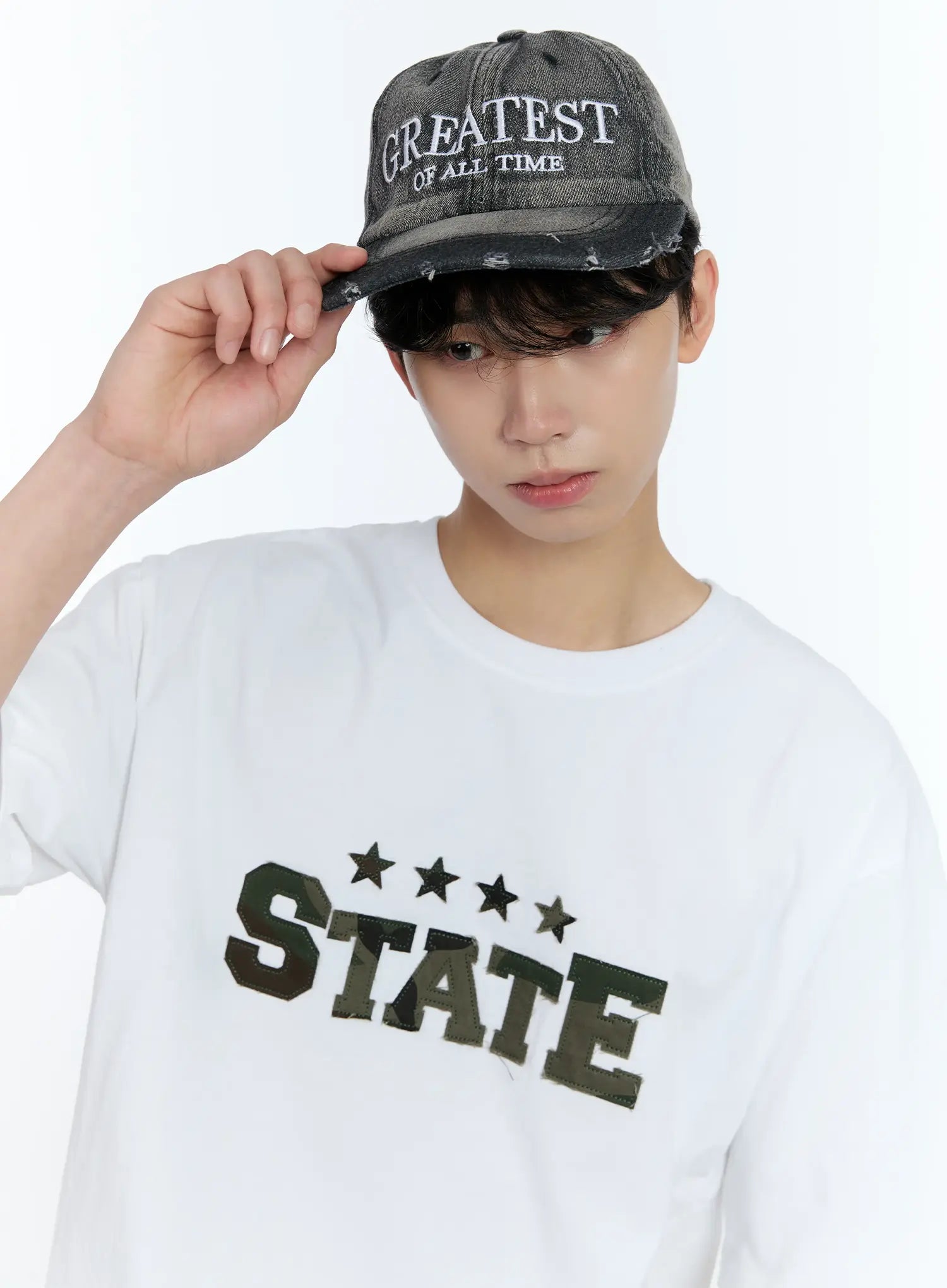 Men's Distressed Denim Baseball Cap IL529