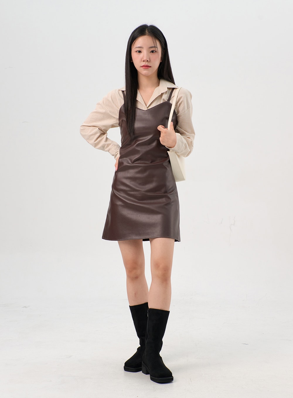 Faux Leather Boots with Side Zip OS302