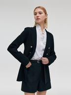 Ladies' Sweater Blazer with Stretchable Collar