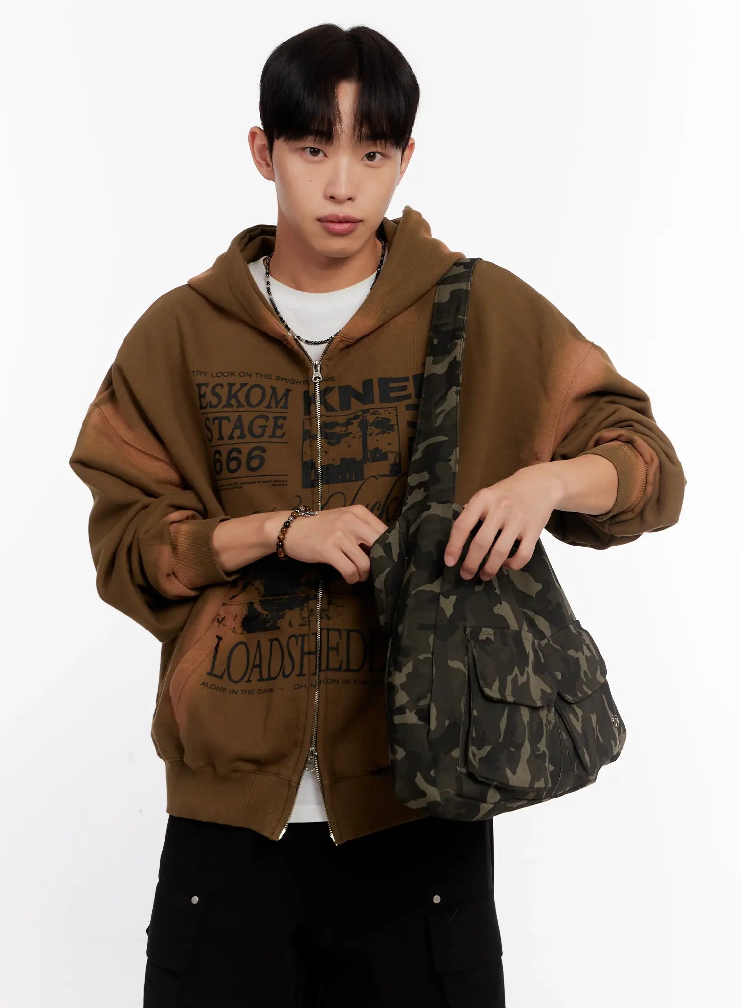 Camo Shoulder Bag with Utility Pockets IO 528