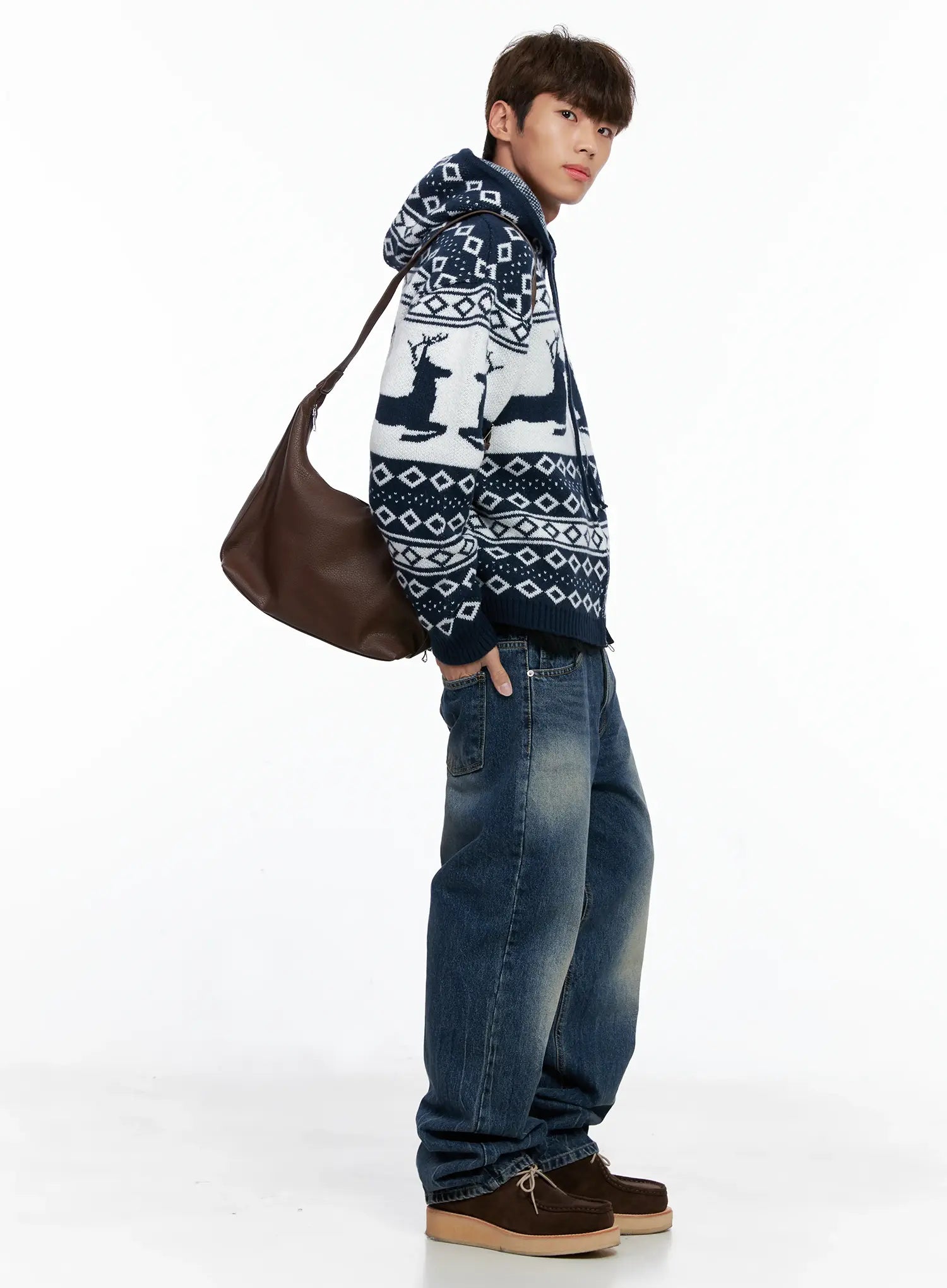 Classic Faux Leather Shoulder Bag IO502