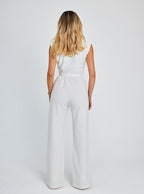 Sleeveless Jumpsuit with Wide Legs