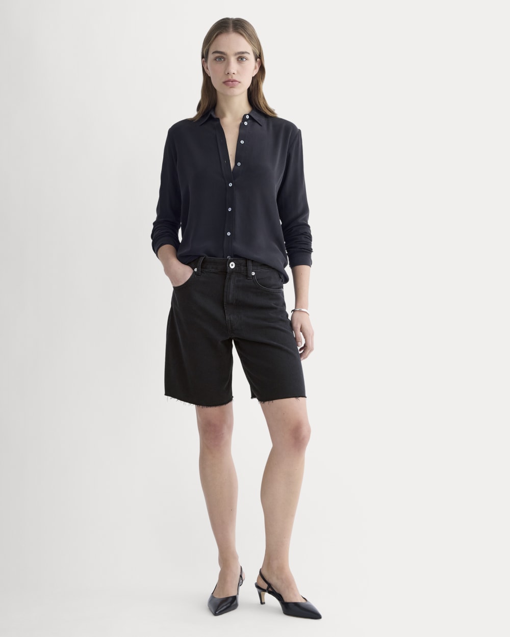 OG Baggy Jean Short Trousers | Black Prane