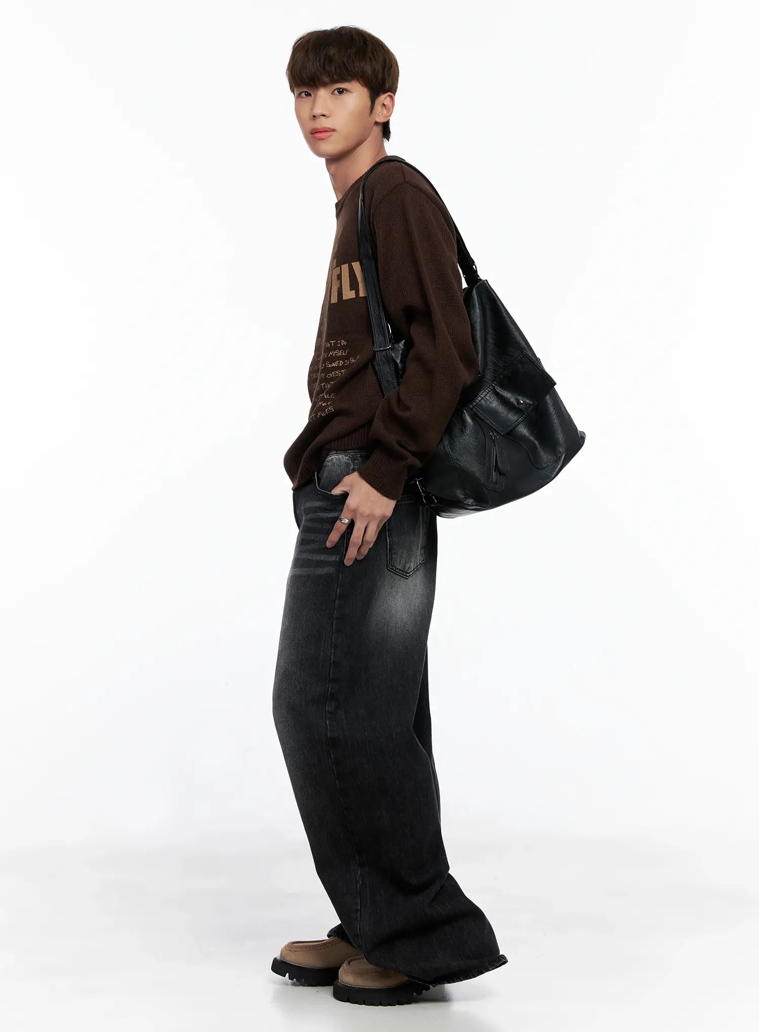 Versatile Shoulder Bag in Faux Leather IO502