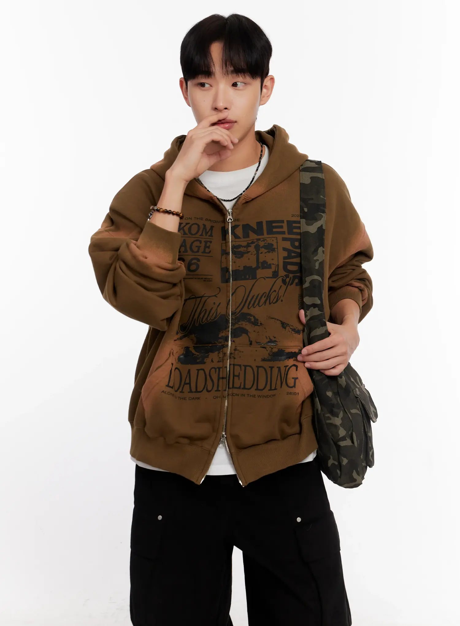 Camo Shoulder Bag with Utility Pockets IO 528