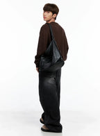 Versatile Shoulder Bag in Faux Leather IO502