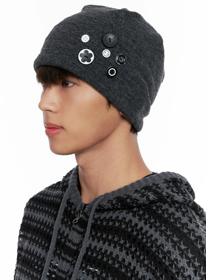 Button Decor Beanie IO506
