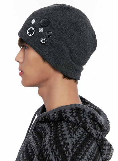 Button Decor Beanie IO506