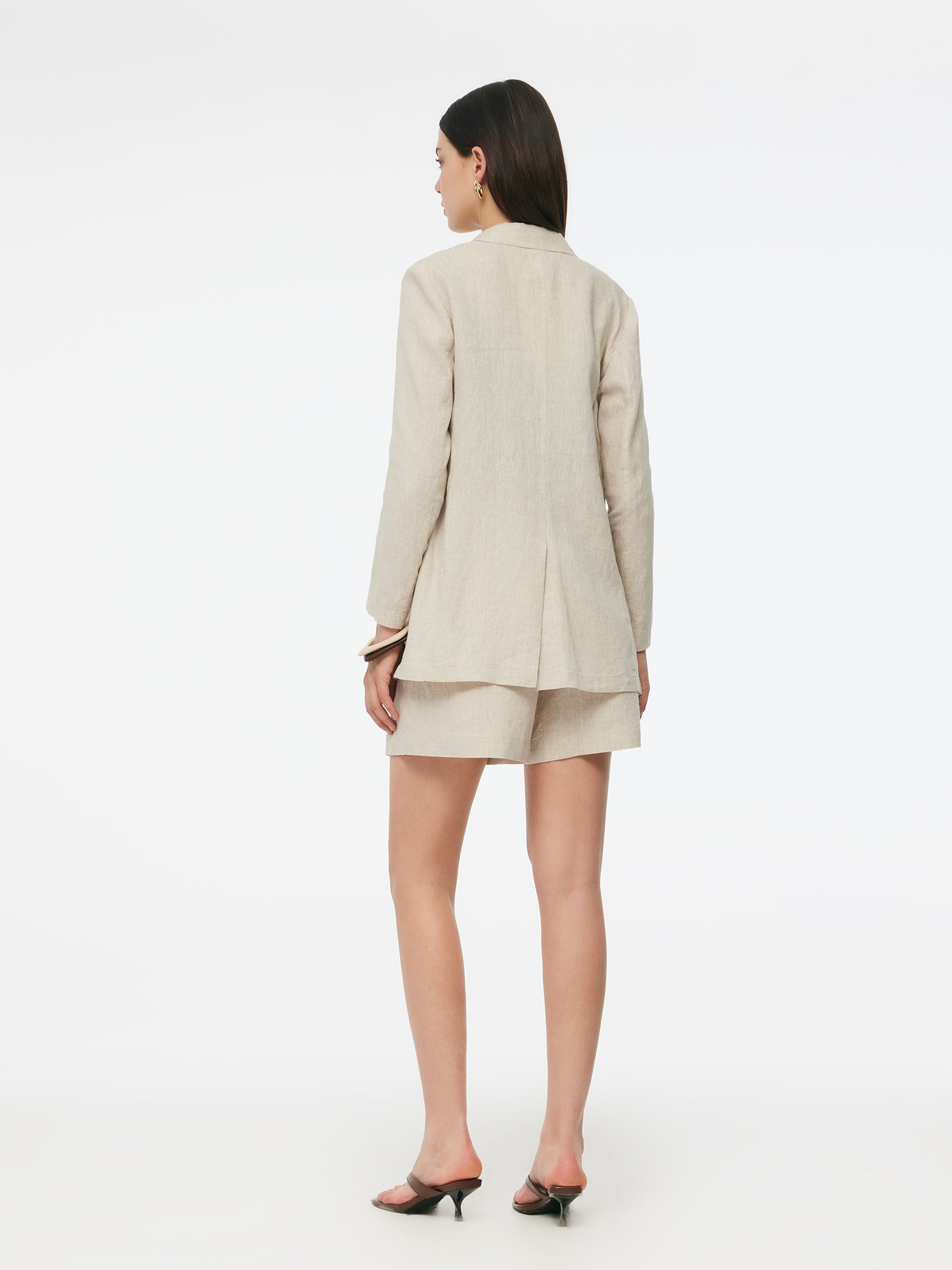 100% Linen Women's Jacket with Back Vent and One Button