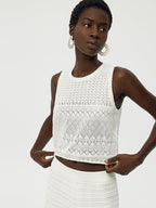 Cotton Top with Cut-Outs and Trousers - Two-Piece Set