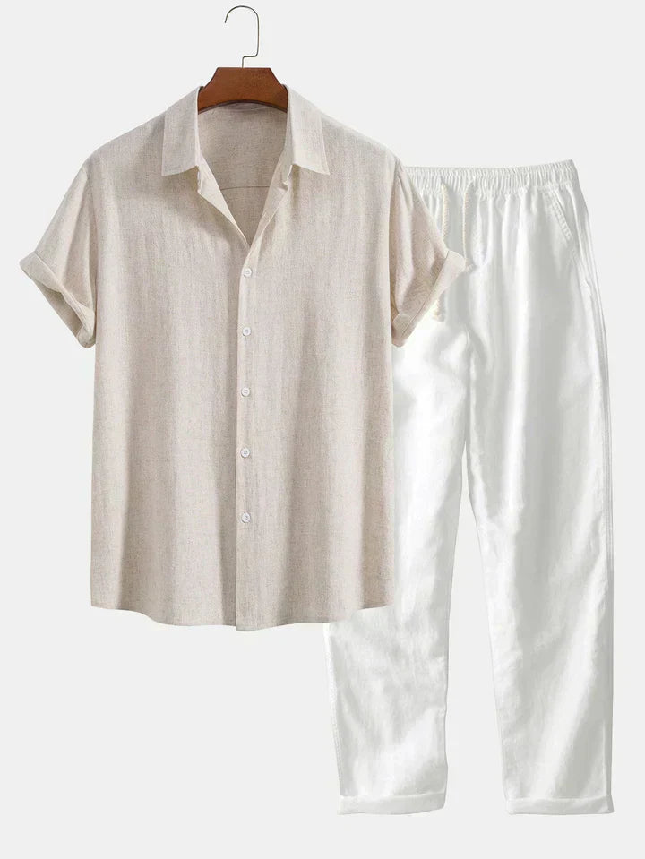 Booker – Linen Blend Shirt with Straight Trousers