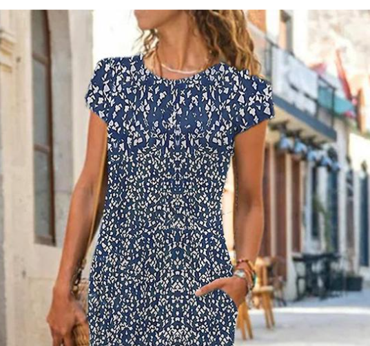 Royal Blue Floral Dress