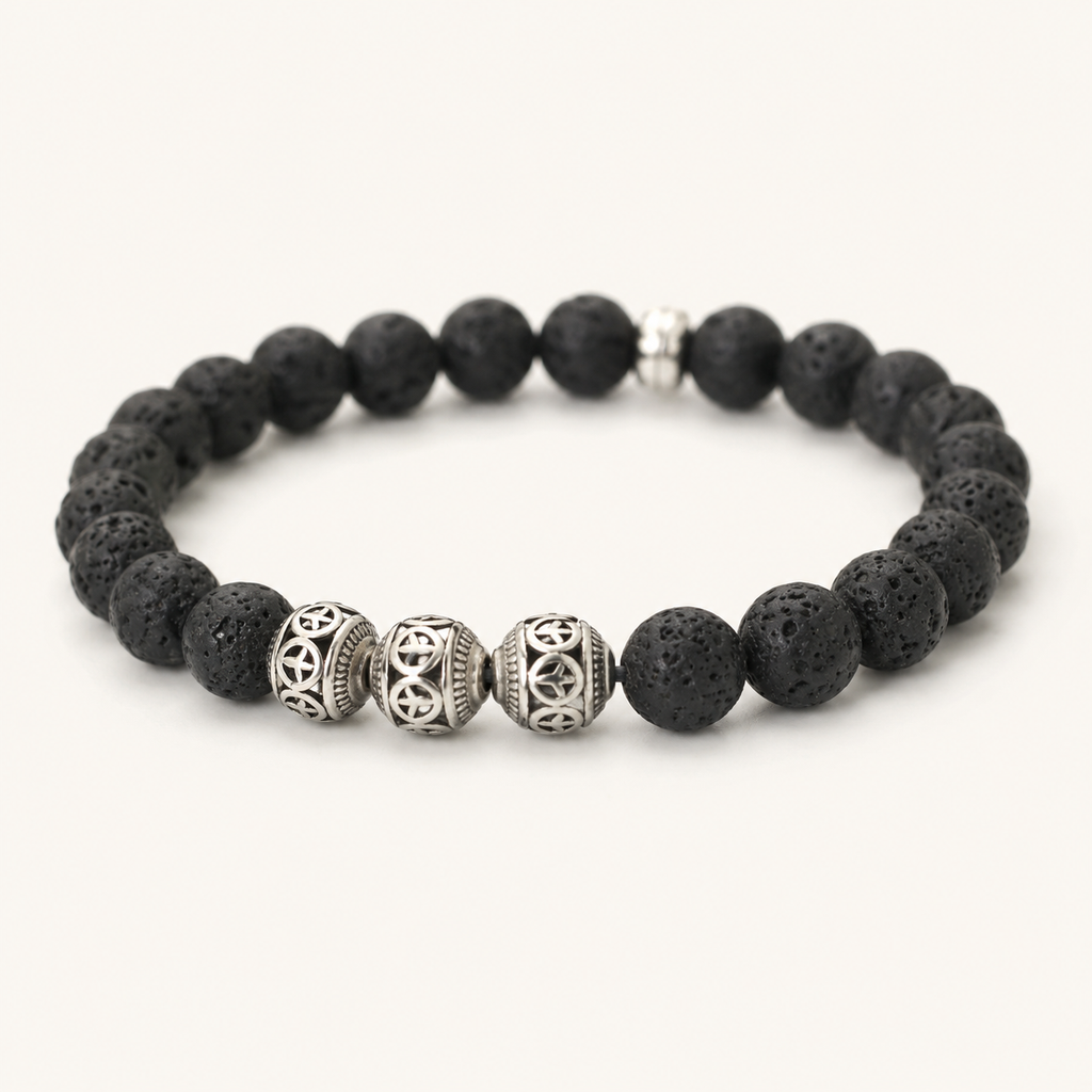 Daan | Armband Vredessymbool Lapis Lazuli Tijgerogen