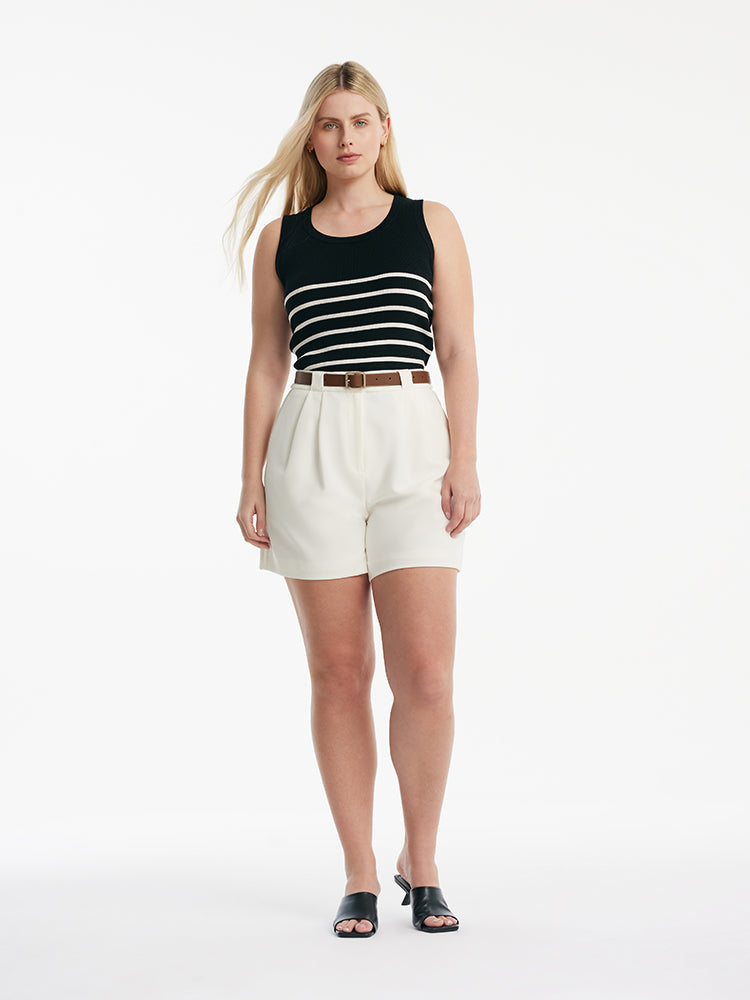 Striped Acetate and Cotton Tank Top