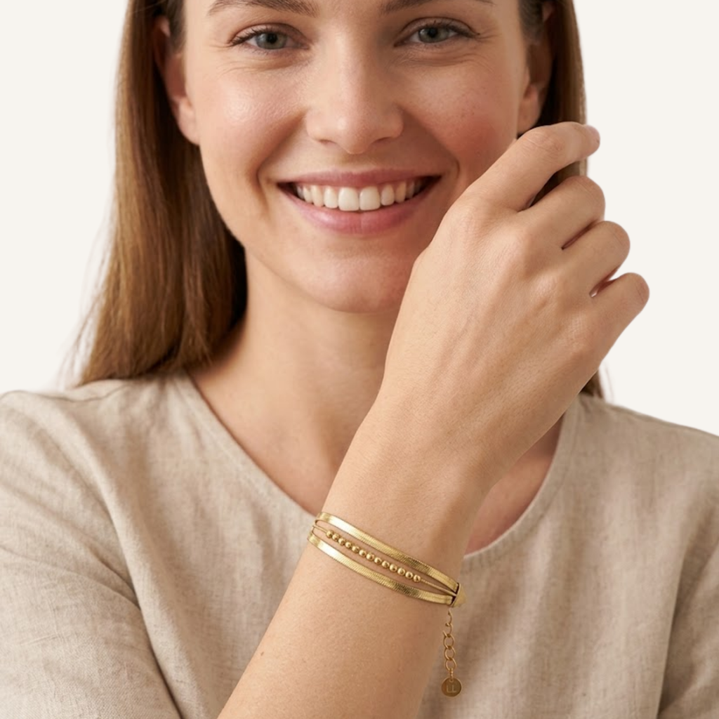 Daisy | Drielaagse Luxe Armband Goud