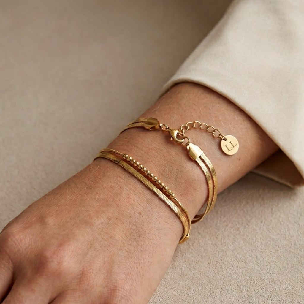 Daisy | Drielaagse Luxe Armband Goud