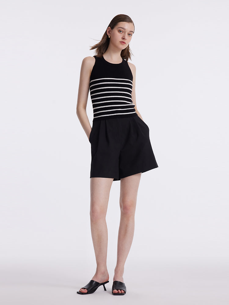 Striped Acetate and Cotton Tank Top