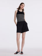 Striped Acetate and Cotton Tank Top
