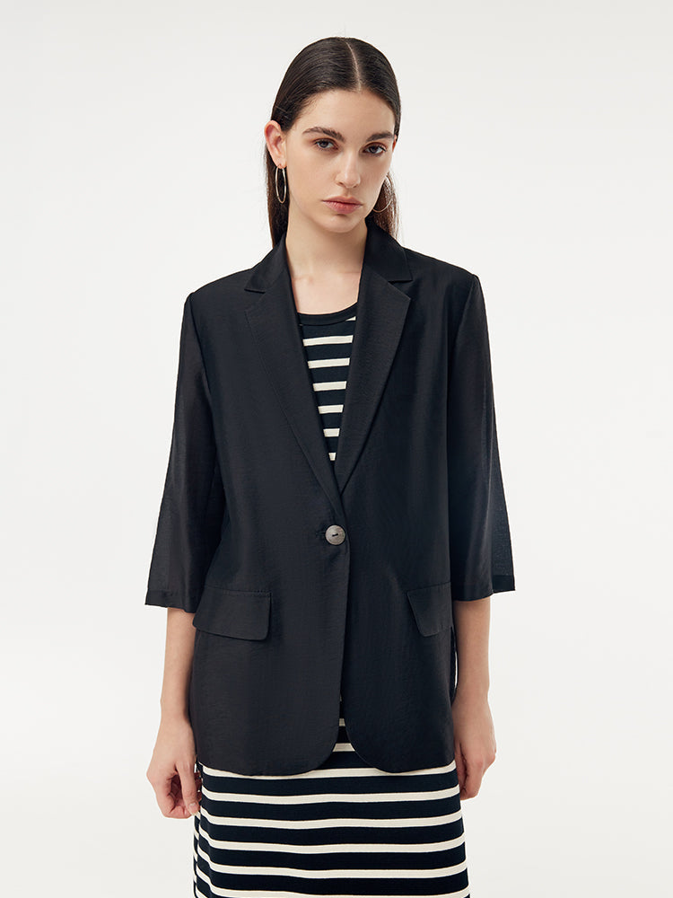 Ladies' Tencel Jacket with One Button