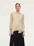 Women's Ruffled Top in Lyocell Blend