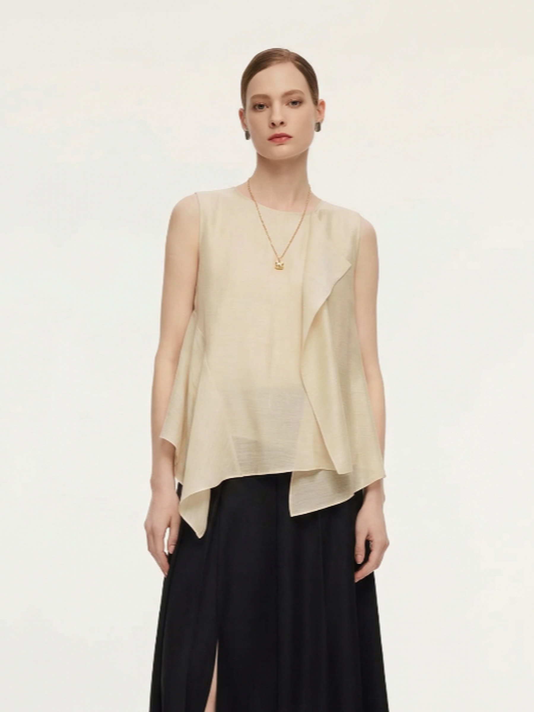 Women's Ruffled Top in Lyocell Blend