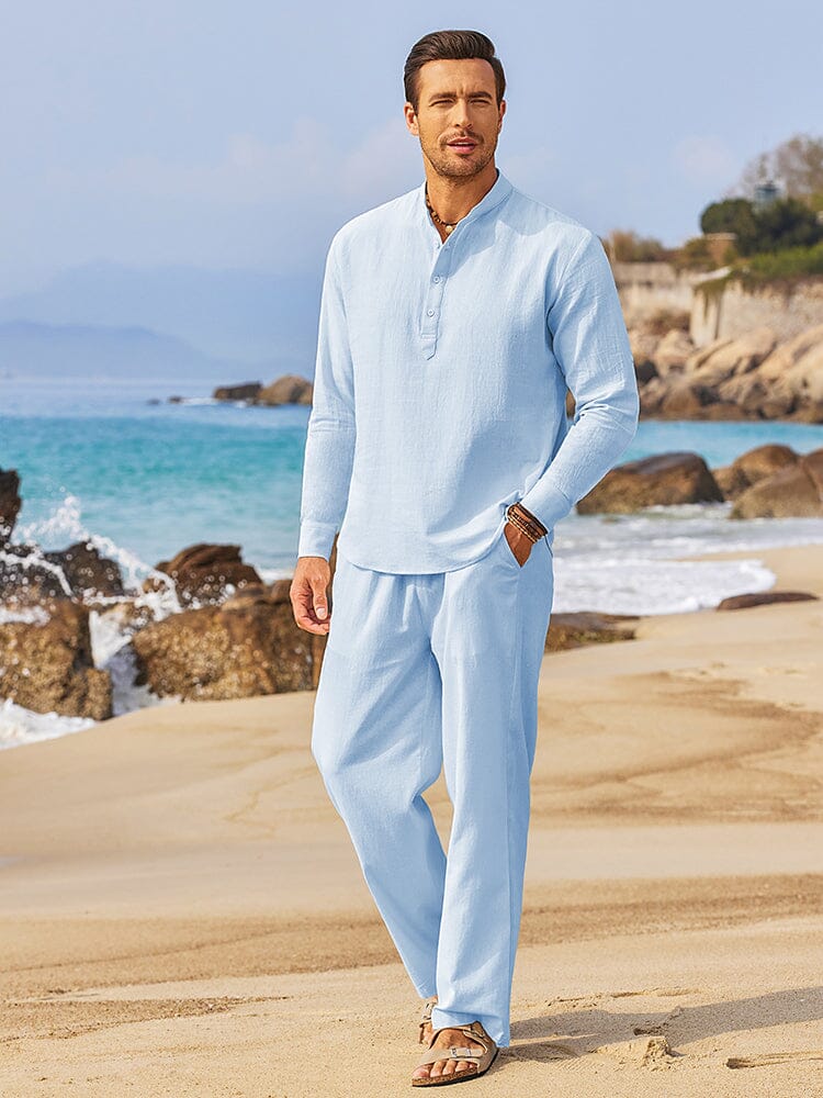 Laurent | Two-piece set with Henley shirt and pants
