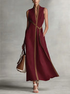 Mirena | Loose sleeveless cotton linen dress
