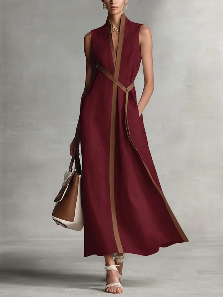 Mirena | Loose sleeveless cotton linen dress