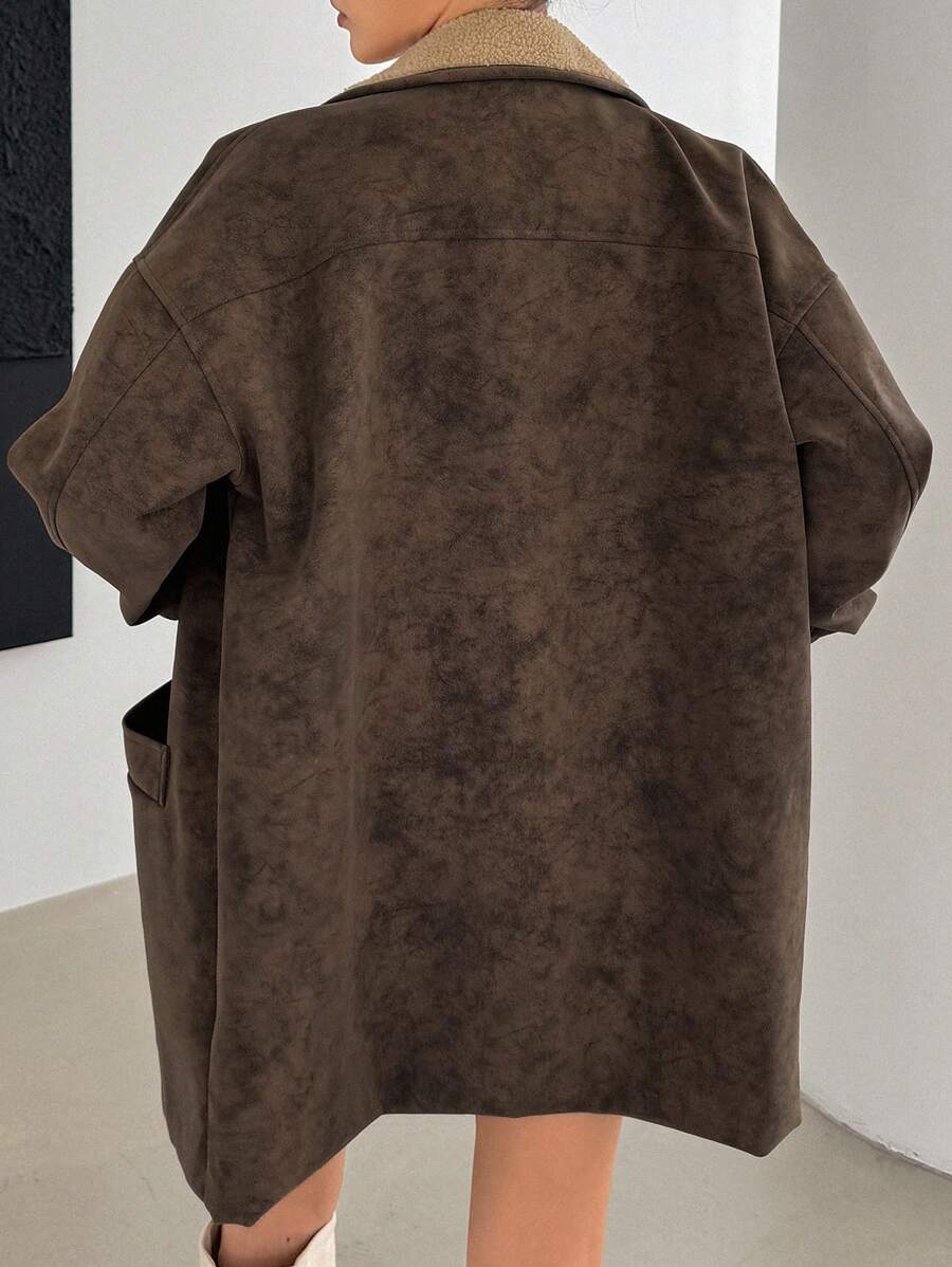 DAZY | Suede Sherpa Lined Jacket