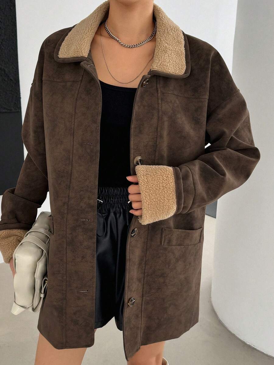 DAZY | Suede Sherpa Lined Jacket