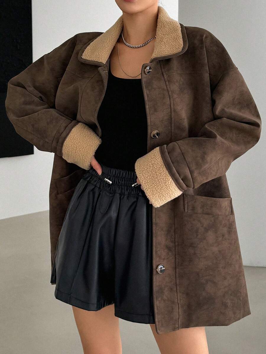 DAZY | Suede Sherpa Lined Jacket