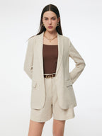 100% Linen Women's Jacket with Back Vent and One Button