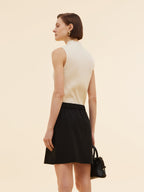 Women's Knit Top with Mock Collar in Tencel Blend