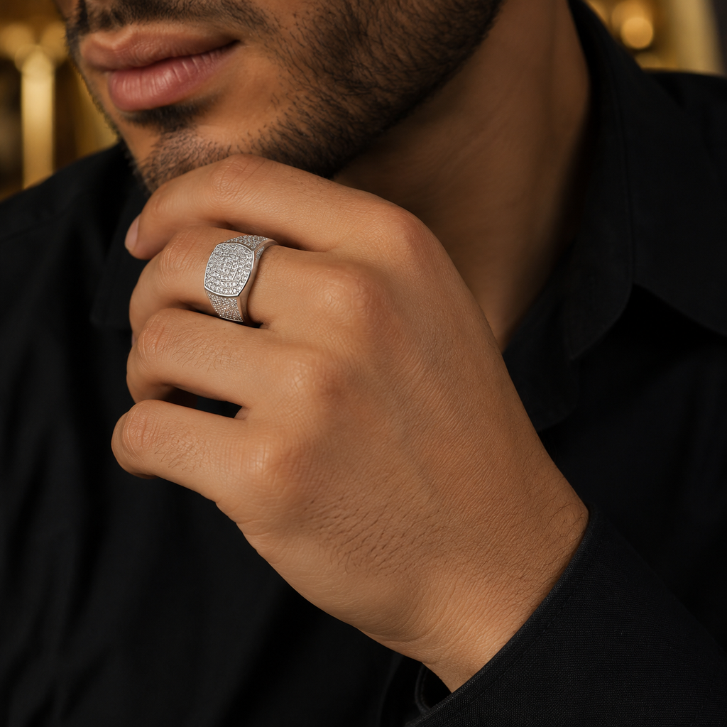 Zac | Ringen Banket Bling Vierkant 925 Sterling Zilver