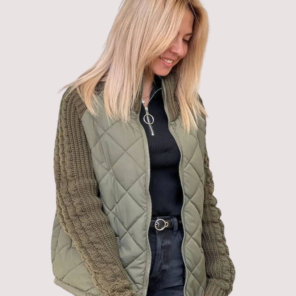 Women's Cardigan – Patchwork Design, Casual & Comfortable