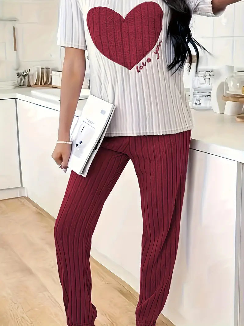 Pyjama Set Amore in Rib Velours