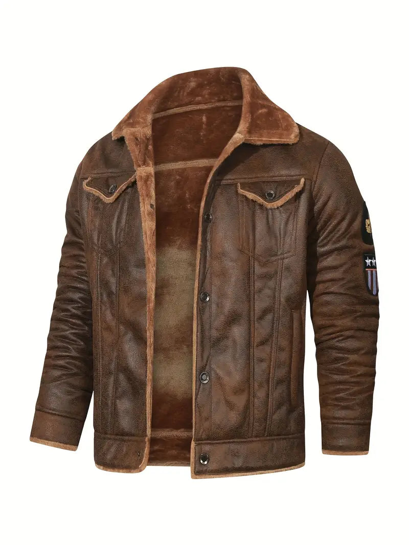 Frederik – Casual Polyester Jacket with Faux Fur Lining