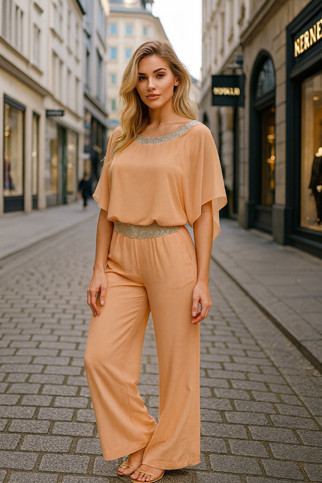 Liza | Two-Piece Colour Block Set with Sequins