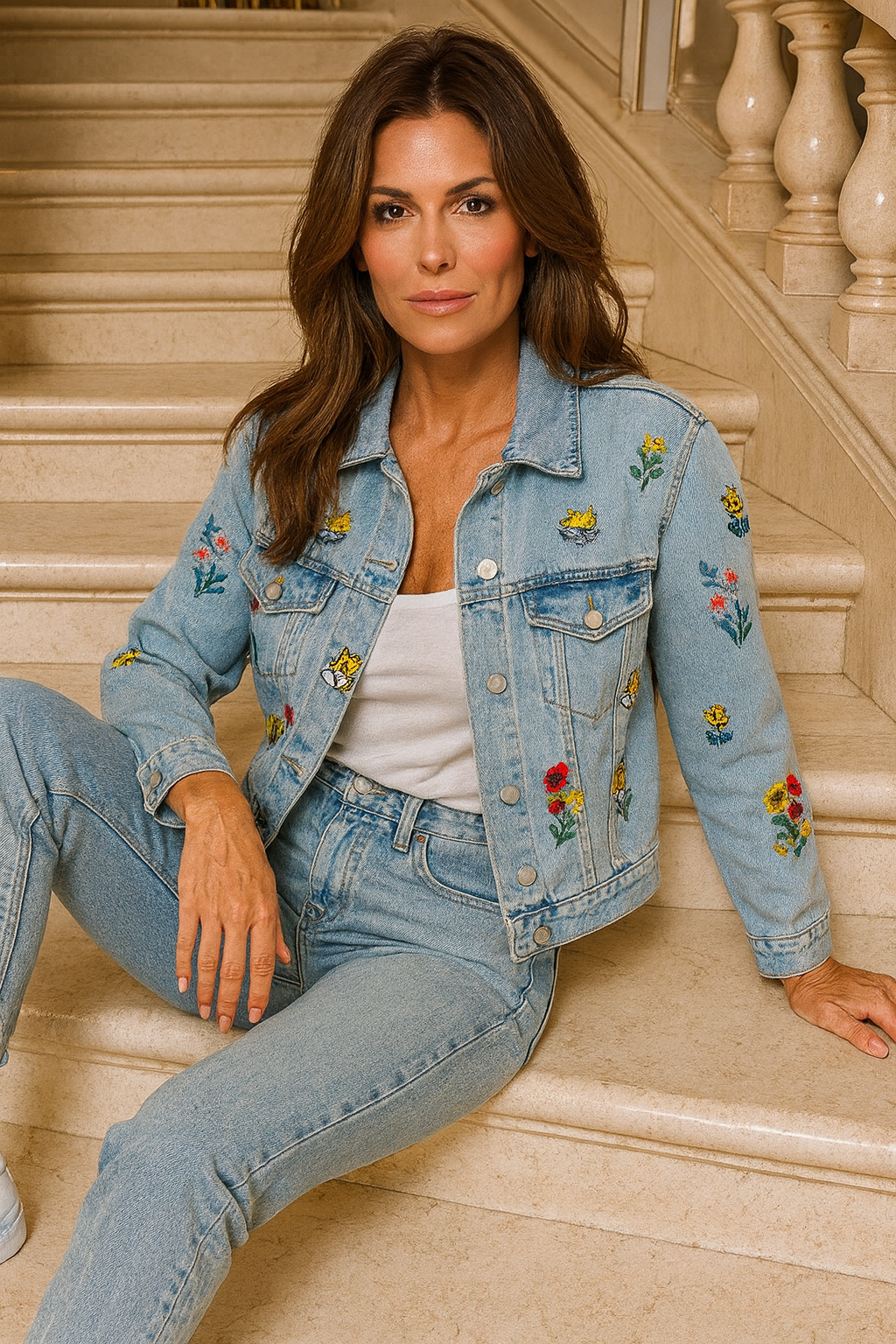 Seanna | Timeless Denim Jacket with Embroidery