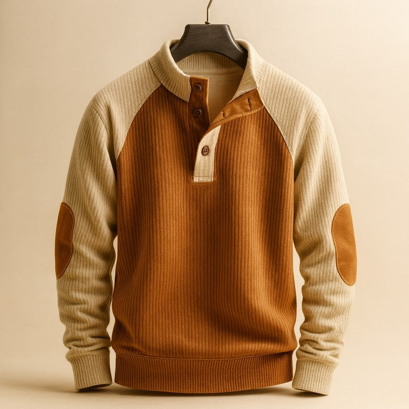 Raziel | Casual Long Sleeve Knit Shirt with Stand-Up Collar